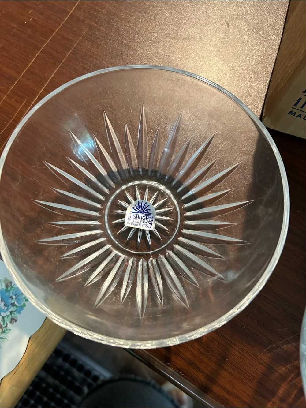 NOS vintage Princess House Clear Lead Crystal Dessert Bowls - Set of 2